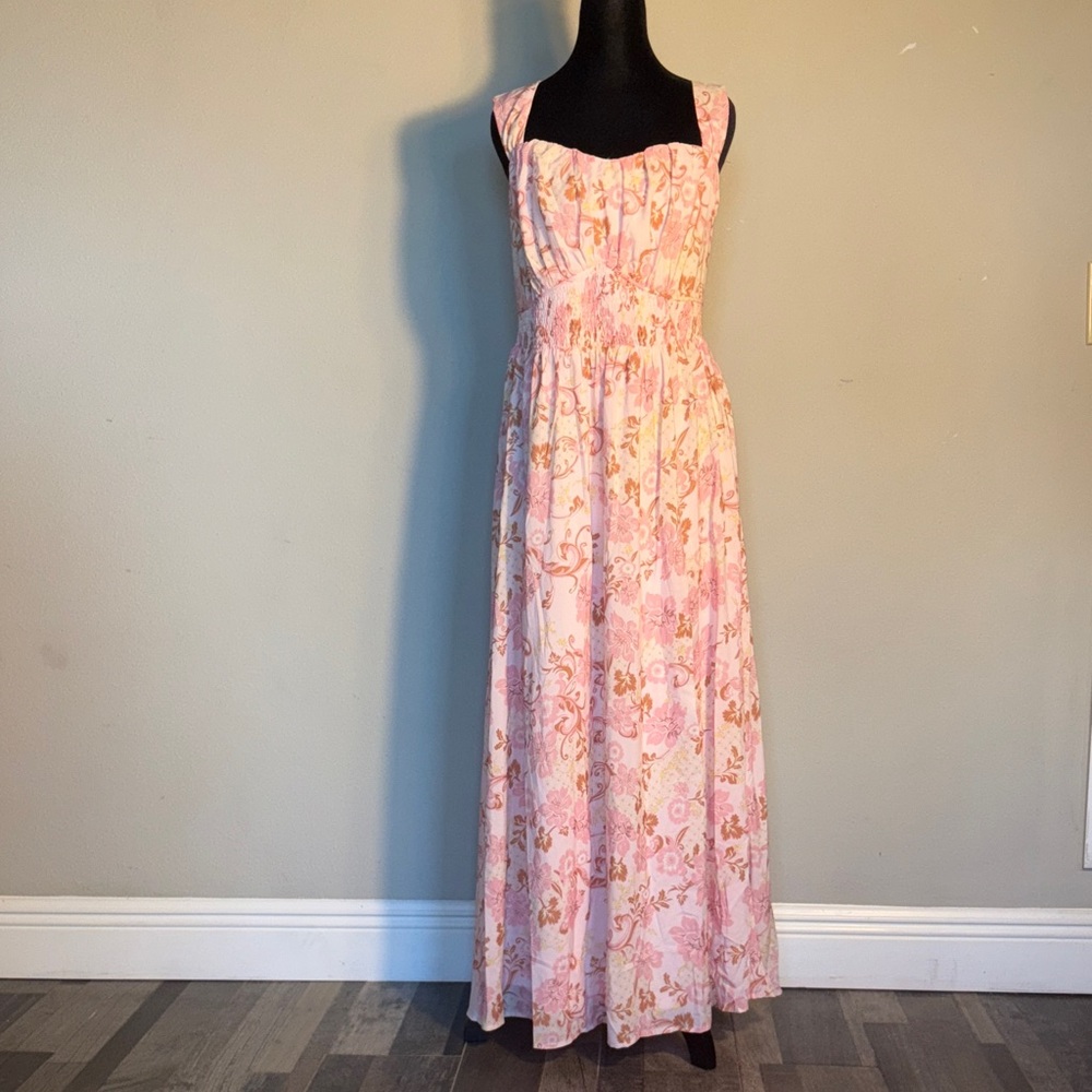Grace Karin Pink Floral Maxi Dress